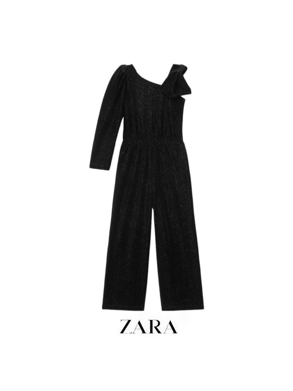 ZARA Kids | Black | ASYMMETRICAL VELVET JUMPSUIT